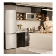 LG Frigorífico Combi, 2m, Clasificación C, capacidad de 419l, Acero inoxidable texturizado antihuellas, serie Centum, GBB92MBACP