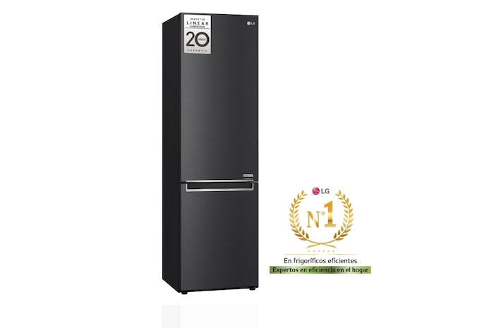 LG Frigorífico Combi 2m, Clasificación un 10% más eficiente que A, 419l, Acero Premium Antihuellas, serie Centum, GBB92MCB1P