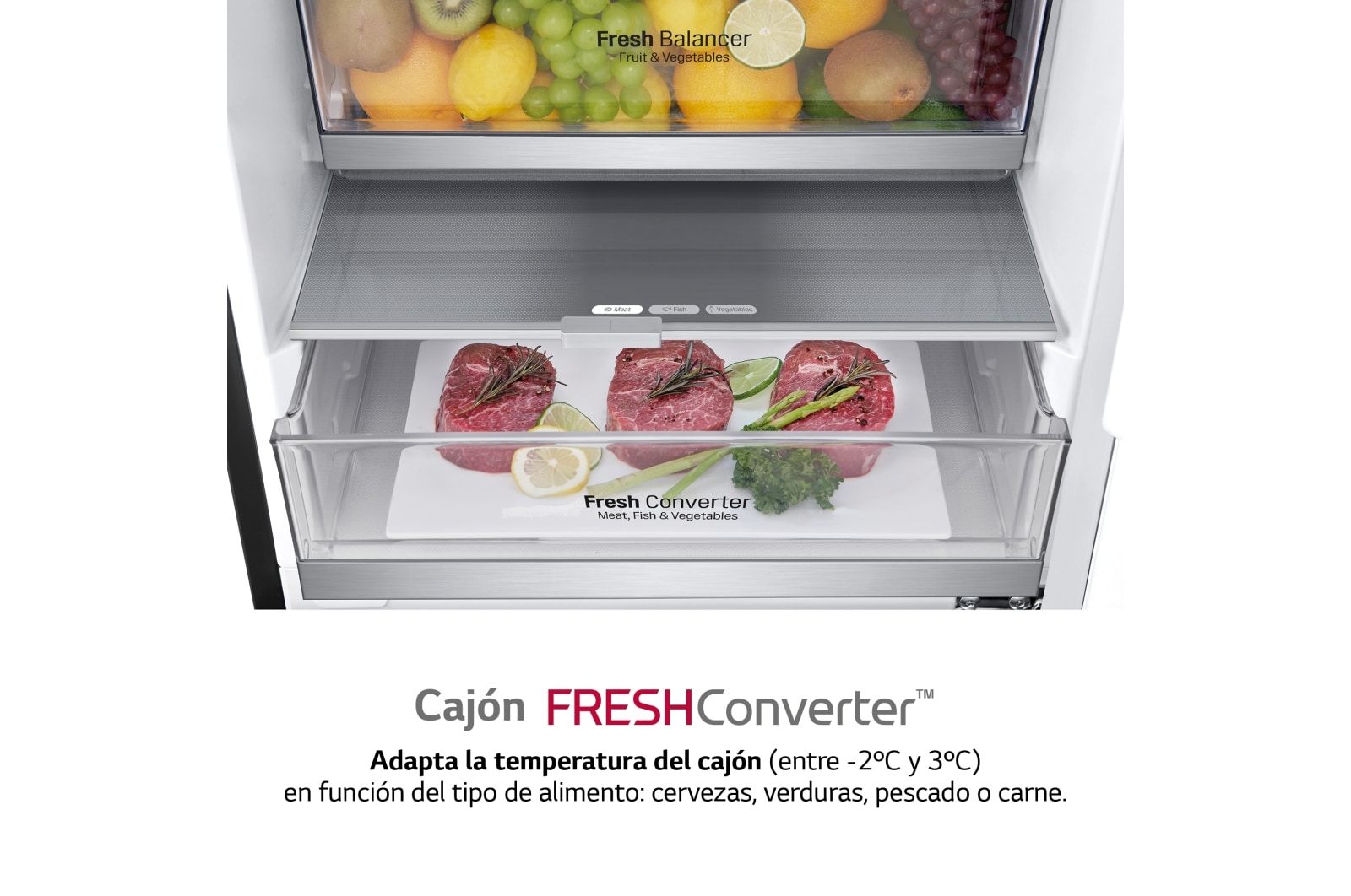 LG Outlet Frigorífico Combi 2m, Clasificación un 10% más eficiente que A, 419l, Acero Premium Antihuellas, serie Centum, GBB92MCB2P.OUTLET