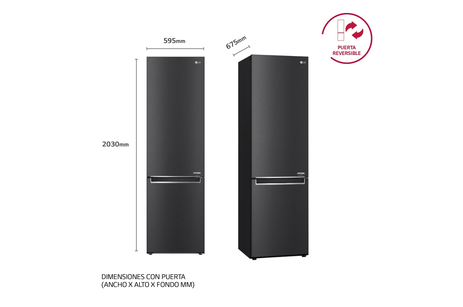 LG Outlet Frigorífico Combi 2m, Clasificación un 10% más eficiente que A, 419l, Acero Premium Antihuellas, serie Centum, GBB92MCB2P.OUTLET