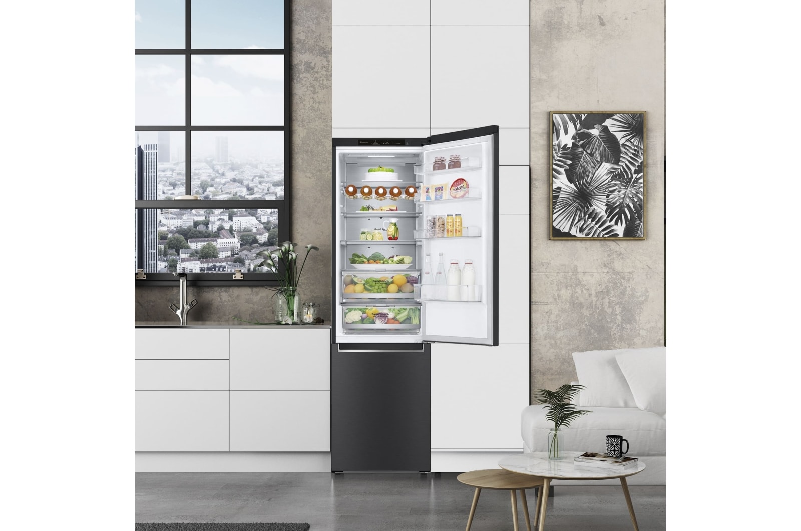 LG Outlet Frigorífico Combi 2m, Clasificación un 10% más eficiente que A, 419l, Acero Premium Antihuellas, serie Centum, GBB92MCB2P.OUTLET
