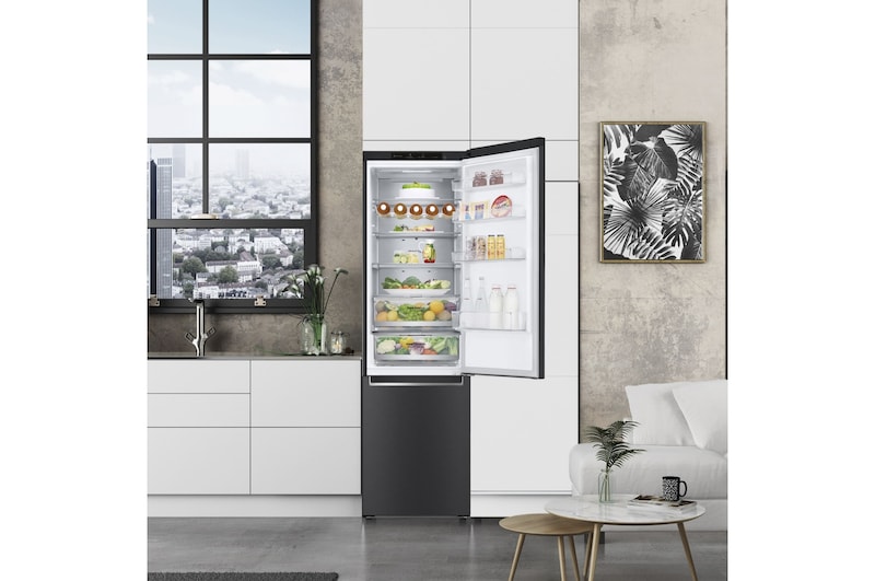 LG Outlet Frigorífico Combi 2m, Clasificación un 10% más eficiente que A, 419l, Acero Premium Antihuellas, serie Centum, GBB92MCB2P.OUTLET