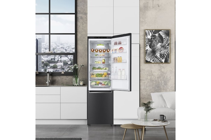 LG Outlet Frigorífico Combi 2m, Clasificación un 10% más eficiente que A, 419l, Acero Premium Antihuellas, serie Centum, GBB92MCB2P.OUTLET