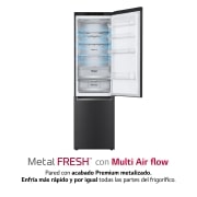LG Outlet Frigorífico Combi 2m, Clasificación un 10% más eficiente que A, 419l, Acero Premium Antihuellas, serie Centum, GBB92MCB2P.OUTLET