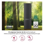 LG Outlet Frigorífico Combi 2m, Clasificación un 10% más eficiente que A, 419l, Acero Premium Antihuellas, serie Centum, GBB92MCB2P.OUTLET