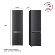 LG Outlet Frigorífico Combi 2m, Clasificación un 10% más eficiente que A, 419l, Acero Premium Antihuellas, serie Centum, GBB92MCB2P.OUTLET