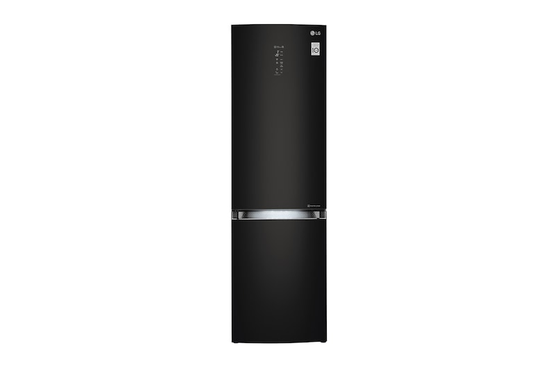 LG Frigorífico Combi Negro Cristal 2m, Clasificación E, capacidad de 394l, GBB940BMQZT