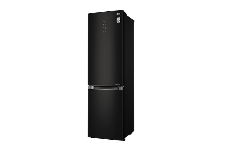 LG Frigorífico Combi Negro Cristal 2m, Clasificación E, capacidad de 394l, GBB940BMQZT