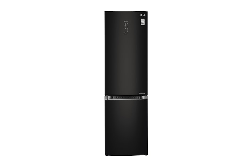 LG Frigorífico Combi Negro Cristal 2m, Clasificación E, capacidad de 394l, GBB940BMQZT