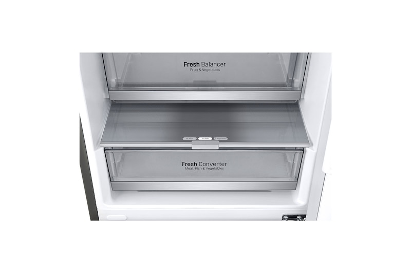 LG Frigorífico Combi  2m, Clasificación E , capacidad de 419l,  Dispensador de agua Inox antihuellas, serie 7, GBF72PZDMN