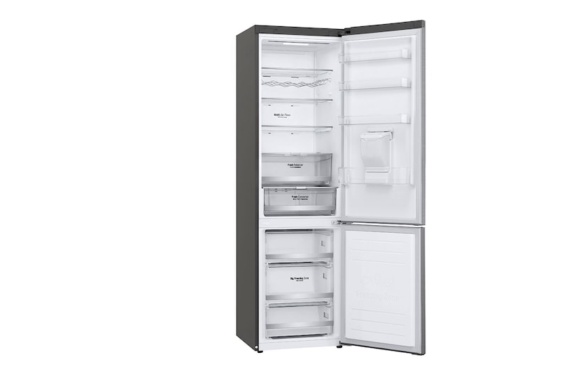 LG Frigorífico Combi  2m, Clasificación E , capacidad de 419l,  Dispensador de agua Inox antihuellas, serie 7, GBF72PZDMN