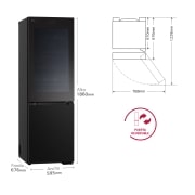 LG Outlet Frigorífico Combi Instaview  Door Cooling+, 1,86 m, Clasificación C, capacidad de 352 l,  Acero negro grafito, GBG7190CEV.OUTLET