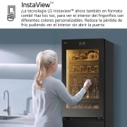 LG Outlet Frigorífico Combi Instaview  Door Cooling+, 1,86 m, Clasificación C, capacidad de 352 l,  Acero negro grafito, GBG7190CEV.OUTLET