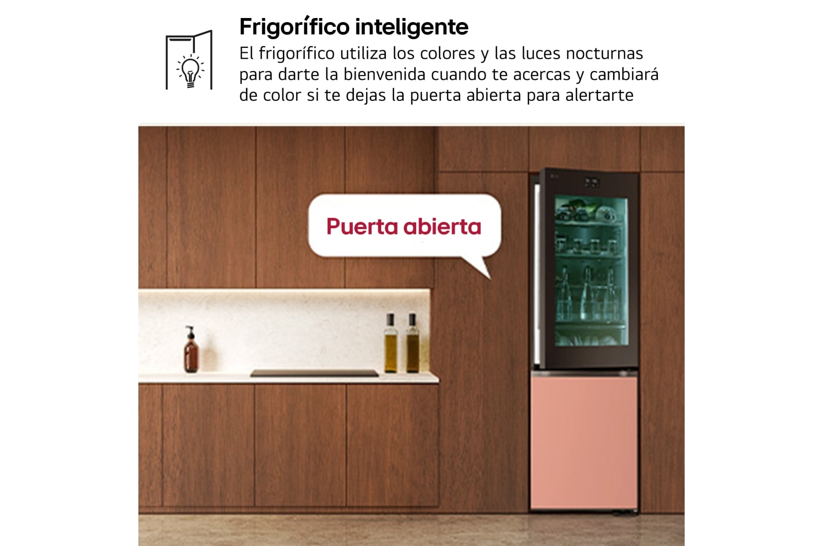 LG Outlet Frigorífico combi Instaview con MoodUP Door Cooling+, 1,86 m, Clasificación D, capacidad de 352 l, Multicolor, GBG719MDNN.OUTLET