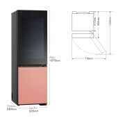 LG Outlet Frigorífico combi Instaview con MoodUP Door Cooling+, 1,86 m, Clasificación D, capacidad de 352 l, Multicolor, GBG719MDNN.OUTLET