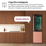 LG Outlet Frigorífico combi Instaview con MoodUP Door Cooling+, 1,86 m, Clasificación D, capacidad de 352 l, Multicolor, GBG719MDNN.OUTLET