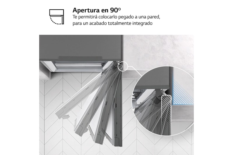 LG Outlet Frigorífico Combi, 1,86m, Clasificación E, capacidad de 374l, Inox Grafito Antihuellas, serie 3, GBP31DSLZN.OUTLET