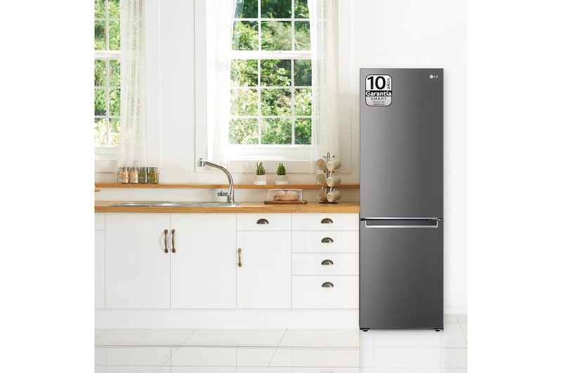 LG Outlet Frigorífico Combi, 1,86m, Clasificación E, capacidad de 374l, Inox Grafito Antihuellas, serie 3, GBP31DSLZN.OUTLET