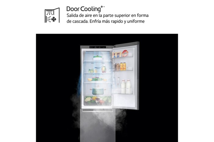LG Outlet Frigorífico Combi, 1,86m, Clasificación E, capacidad de 374l, Inox Grafito Antihuellas, serie 3, GBP31DSLZN.OUTLET