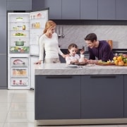 LG Outlet Frigorífico Combi, 1,86m, Clasificación E, capacidad de 374l, Inox Grafito Antihuellas, serie 3, GBP31DSLZN.OUTLET
