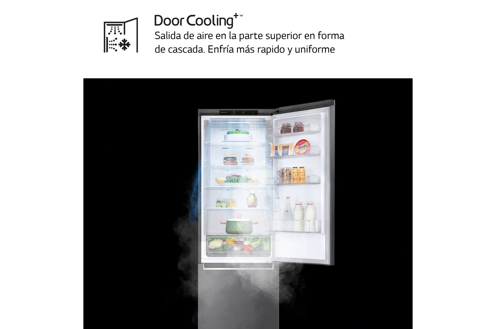 LG Outlet Frigorífico Combi LG GBP32DSLZN, 2,03m, A++, capacidad de 419l, Inox Grafito Antihuellas, serie 3, GBP32DSLZN.OUTLET