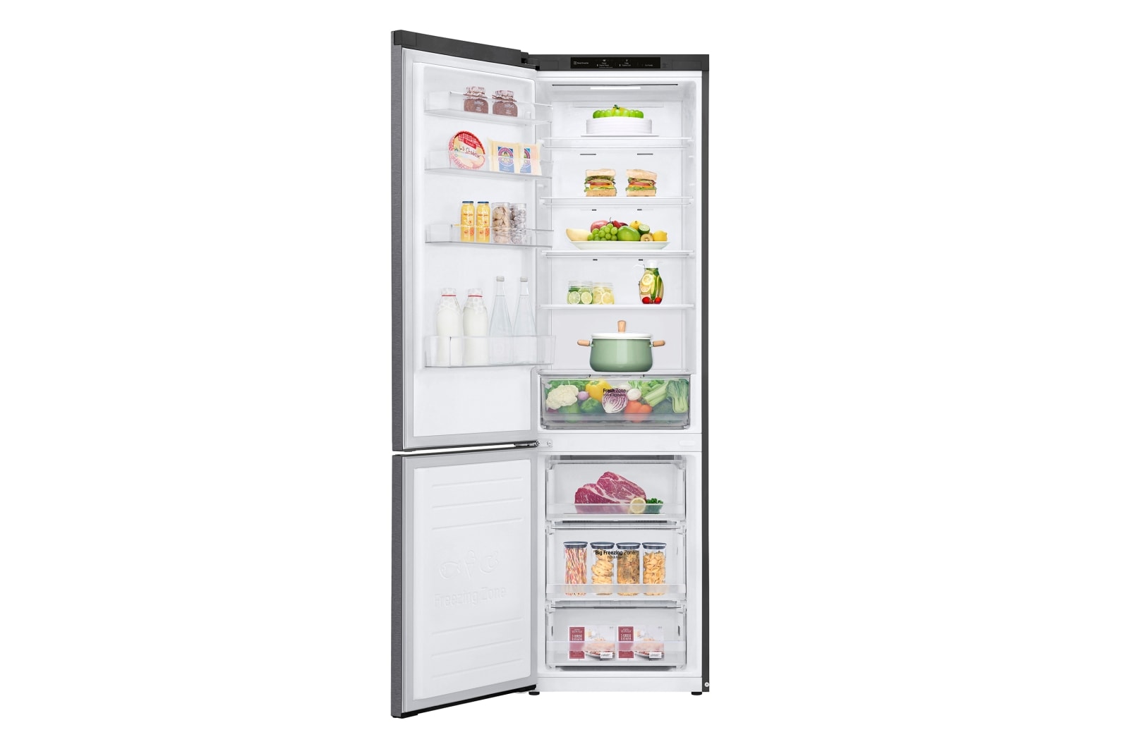 LG Outlet Frigorífico Combi LG GBP32DSLZN, 2,03m, A++, capacidad de 419l, Inox Grafito Antihuellas, serie 3, GBP32DSLZN.OUTLET