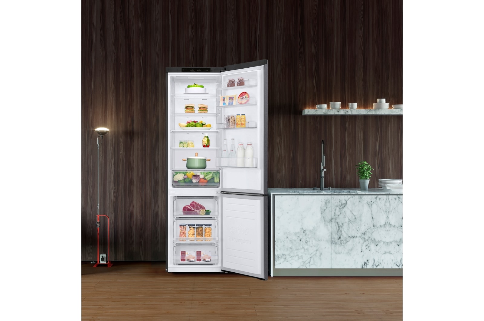 LG Outlet Frigorífico Combi LG GBP32DSLZN, 2,03m, A++, capacidad de 419l, Inox Grafito Antihuellas, serie 3, GBP32DSLZN.OUTLET