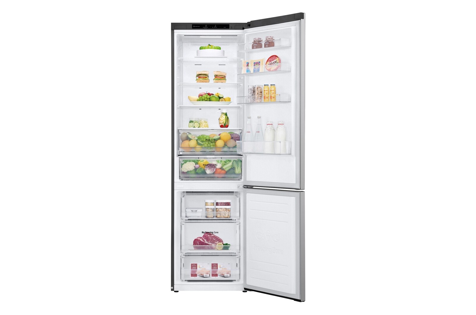 LG Frigorífico Combi Door Cooling+, 2m, Clasificación B, capacidad de 419l, Inox Antihuellas, Serie P500 , GBP52PYNBN