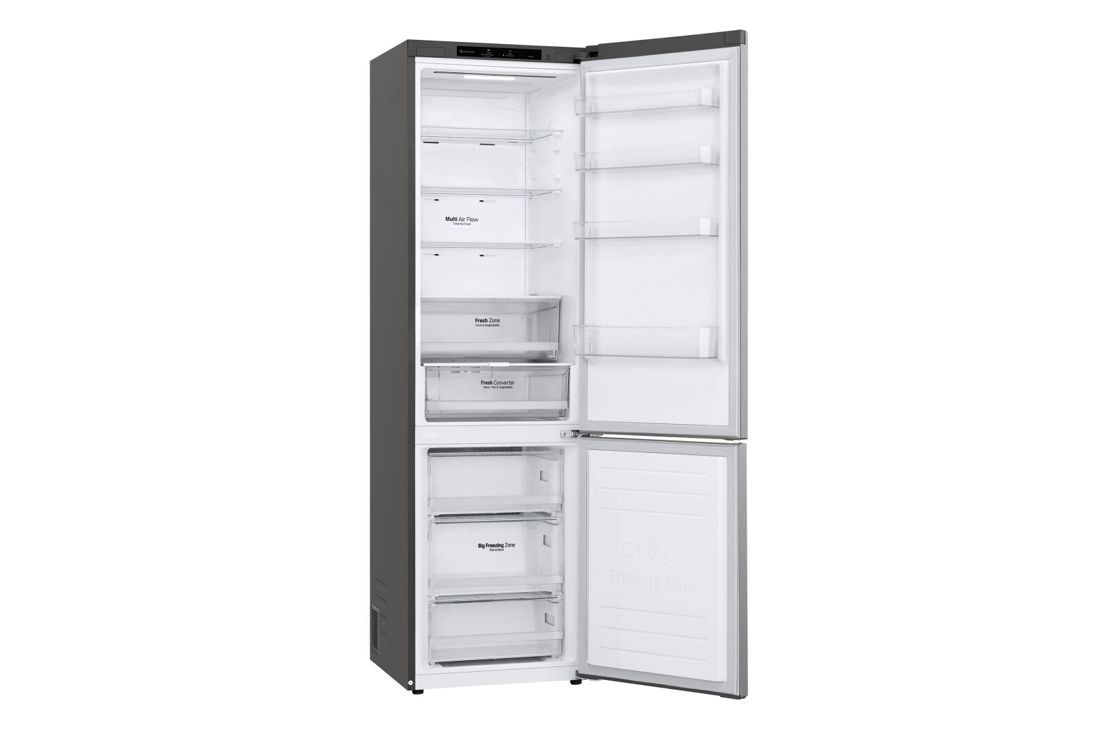 LG Frigorífico Combi Door Cooling+, 2m, Clasificación B, capacidad de 419l, Inox Antihuellas, Serie P500 , GBP52PYNBN