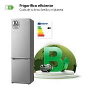 LG Frigorífico Combi Door Cooling+, 2m, Clasificación B, capacidad de 419l, Inox Antihuellas, Serie P500 , GBP52PYNBN
