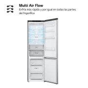LG Frigorífico Combi Door Cooling+, 2m, Clasificación B, capacidad de 419l, Inox Antihuellas, Serie P500 , GBP52PYNBN