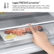 LG Frigorífico Combi Door Cooling+, 2m, Clasificación B, capacidad de 419l, Inox Antihuellas, Serie P500 , GBP52PYNBN
