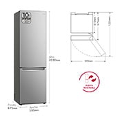 LG Frigorífico Combi Door Cooling+, 2,03m, Clasificación C, capacidad de 419l, inox antihuellas. Serie P500 , GBP52PZNCN1