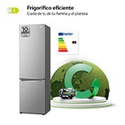 LG Frigorífico Combi Door Cooling+, 2,03m, Clasificación C, capacidad de 419l, inox antihuellas. Serie P500 , GBP52PZNCN1