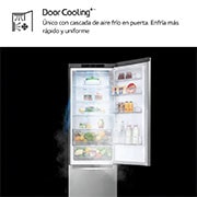 LG Frigorífico Combi Door Cooling+, 2,03m, Clasificación C, capacidad de 419l, inox antihuellas. Serie P500 , GBP52PZNCN1