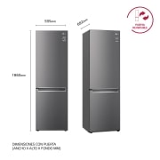 LG Outlet Frigorífico Combi 1,86m, Clasificación D, capacidad de 374l, Inox grafito , serie P-600, GBP61DSPGN.OUTLET
