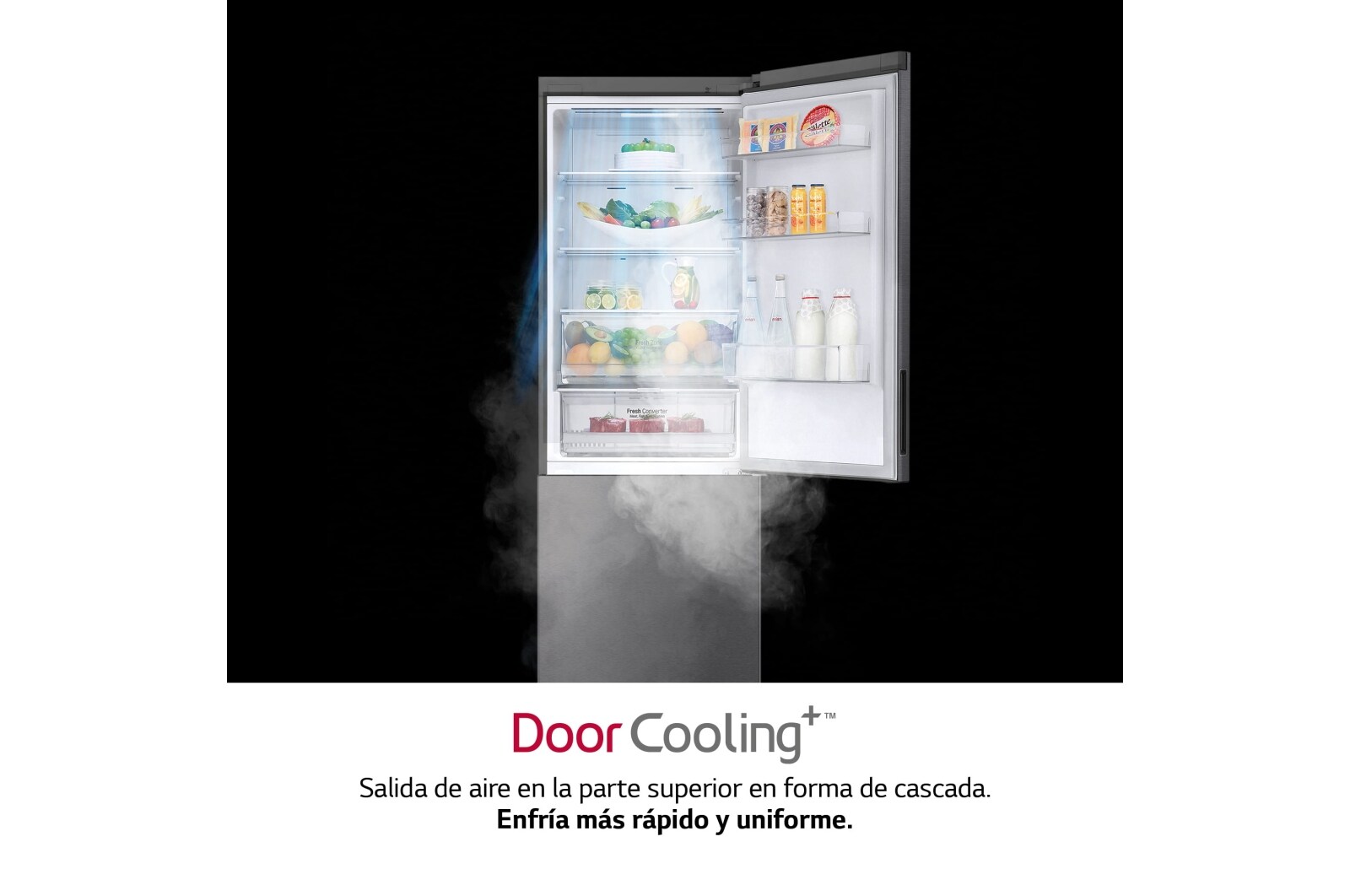 LG Frigorífico Combi 1,86m, Clasificación D, capacidad de 374l, Inox grafito , serie P-600, GBP61DSXGC