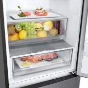 LG Frigorífico Combi 1,86m, Clasificación D, capacidad de 374l, Inox grafito , serie P-600, GBP61DSXGC