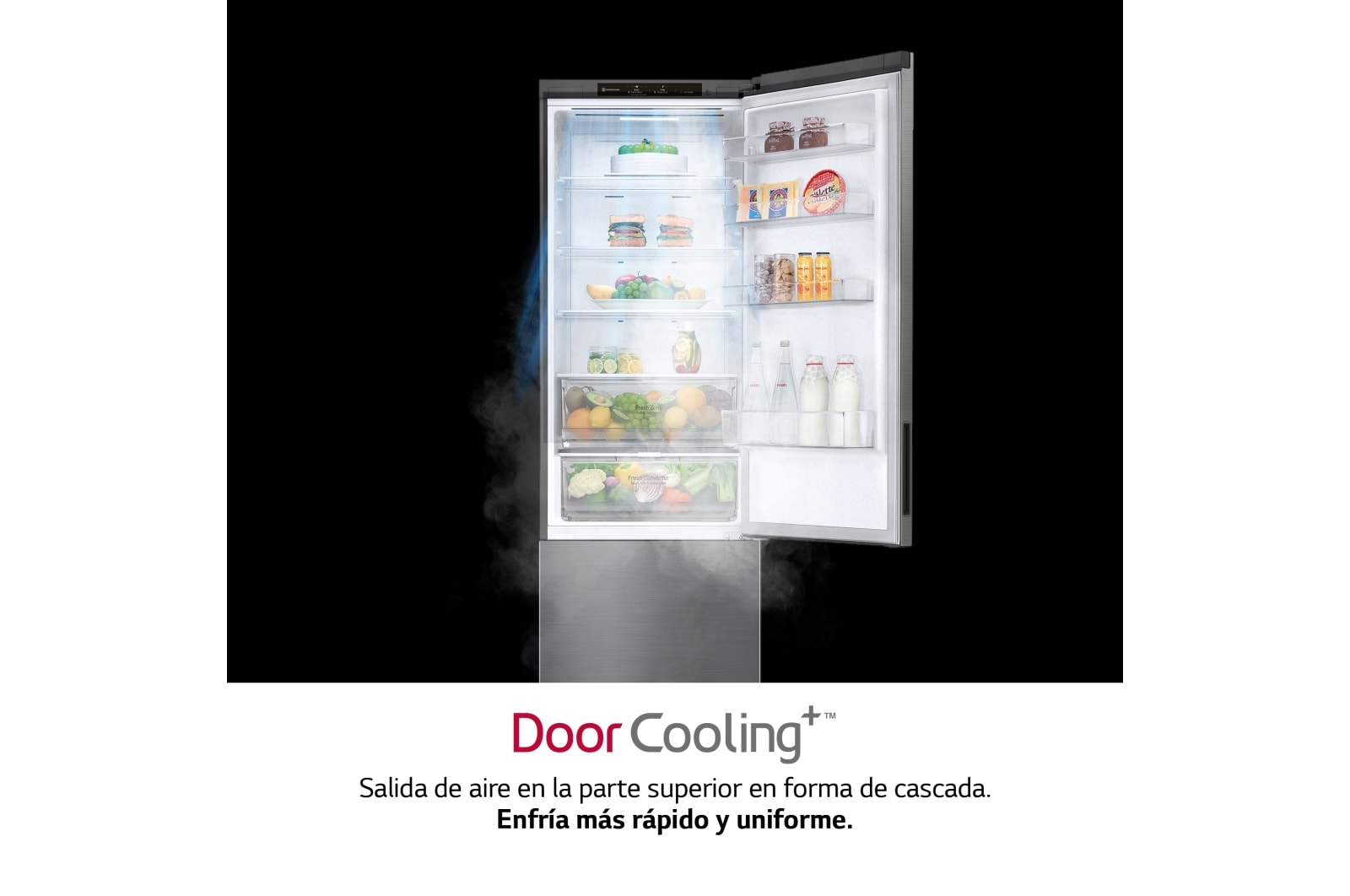 LG Frigorífico Combi 2m, Clasificación C, capacidad de 419l, Inox grafito , serie P-600, GBP62DSNCC1
