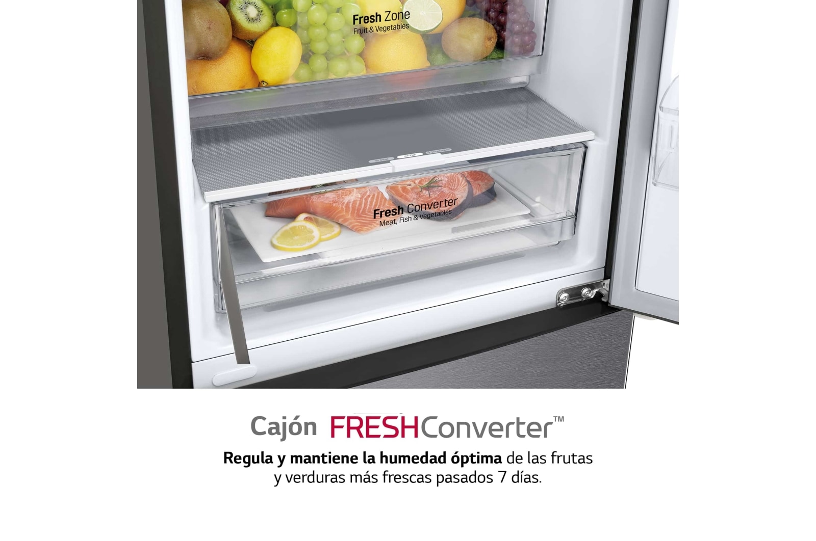 LG Frigorífico Combi  2m, Clasificación D, capacidad de 419l, Inox grafito , serie P-600, GBP62DSNGC