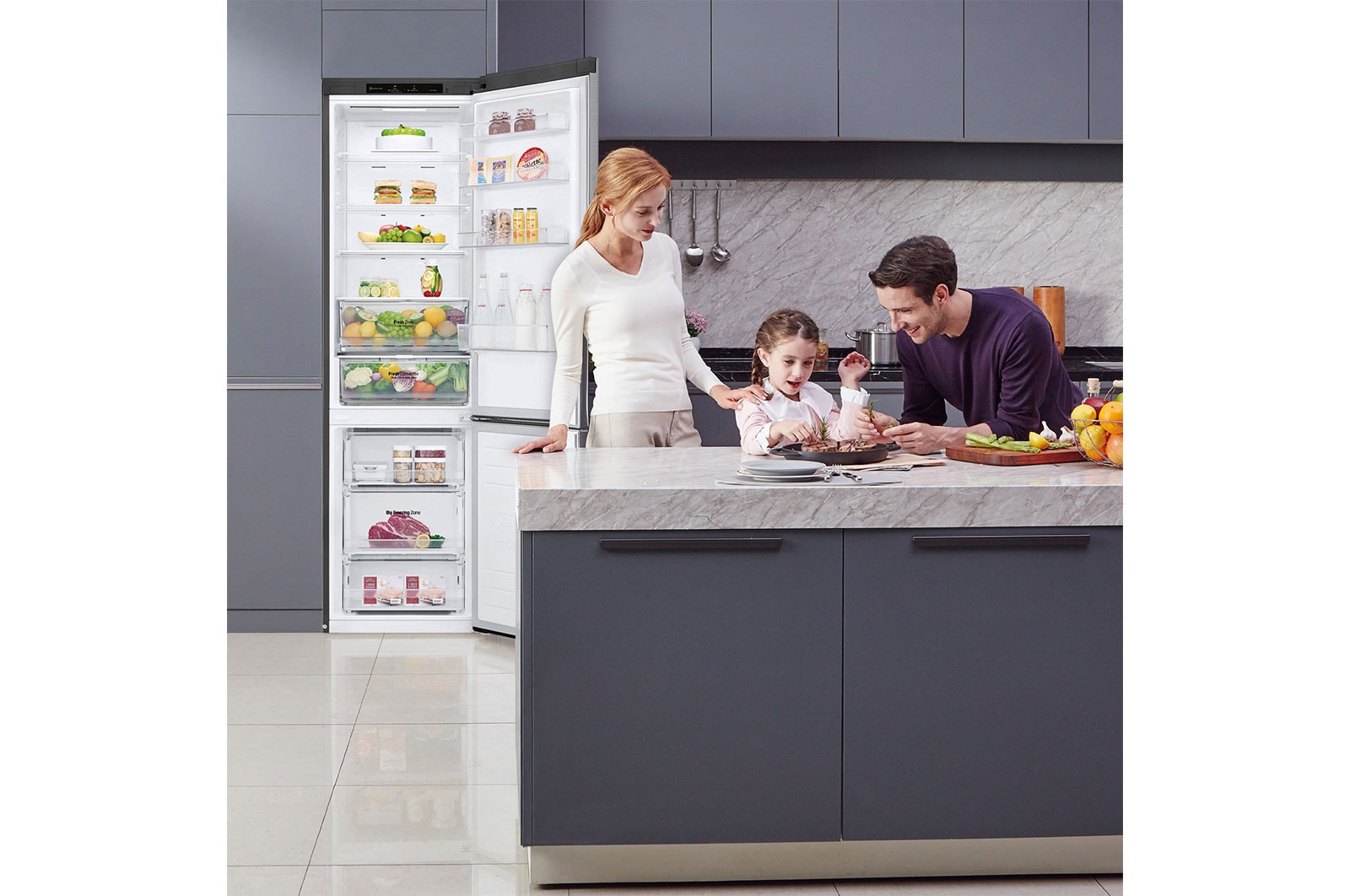 LG Outlet Frigorífico Combi Door Cooling+, 2m, Clasificación A, capacidad de 419l, Inox antihuellas , serie P-600, GBP62PZNAC.OUTLET