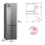 LG Outlet Frigorífico Combi Door Cooling+, 2m, Clasificación A, capacidad de 419l, Inox antihuellas , serie P-600, GBP62PZNAC.OUTLET