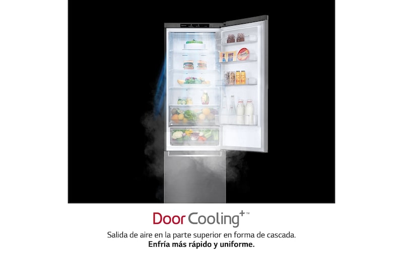 LG Frigorífico Combi 2.03m, Clasificación C, capacidad de 419l, Inox antihuellas, serie P-600, GBP62PZNCN1