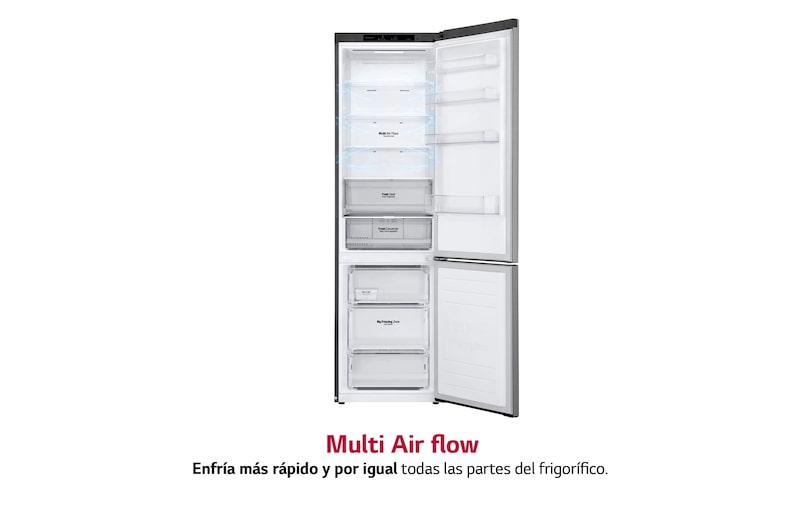 LG Frigorífico Combi 2.03m, Clasificación C, capacidad de 419l, Inox antihuellas, serie P-600, GBP62PZNCN1