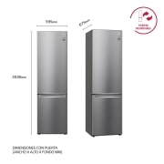 LG Frigorífico Combi 2.03m, Clasificación C, capacidad de 419l, Inox antihuellas, serie P-600, GBP62PZNCN1