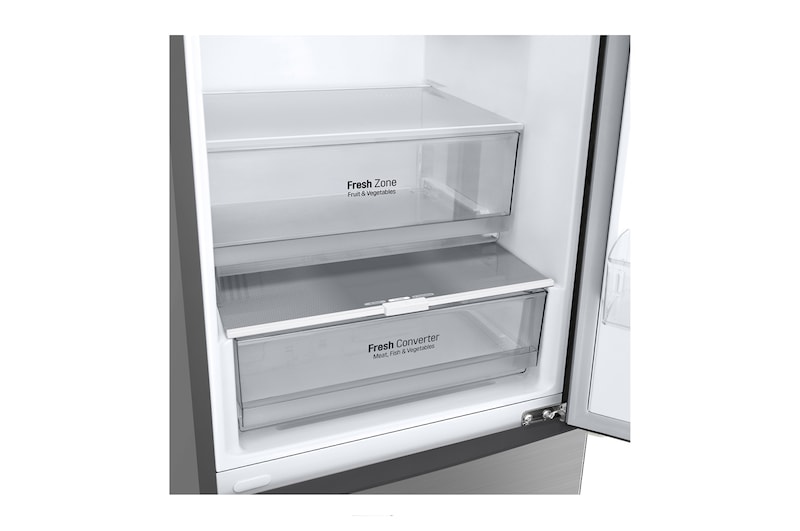 LG Frigorífico Combi 2m, Clasificación C, capacidad de 419l, Inox antihuellas, serie P-600, GBP62PZNCN