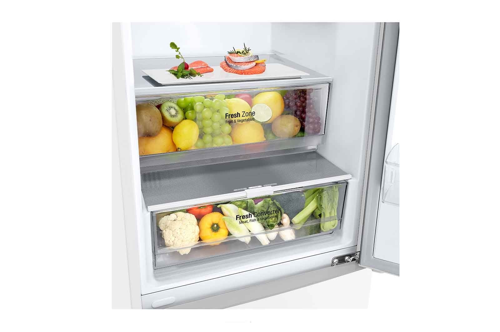 LG Outlet Frigorífico Combi 2m, Door Cooling Clasificación A, capacidad 419l, Blanco, Serie P-600, GBP62SWNAC.OUTLET