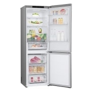 LG Frigorífico Combi Door Cooling+,  1,86m, Clasificación C, capacidad de 374l, inox antihuellas. Serie 300, GBV3100CPY vista frontal ladeada, GBV3100CPY