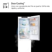 LG Frigorífico Combi Door Cooling+,  1,86m, Clasificación C, capacidad de 374l, blanco. Serie 300, GBV3100CSW vista frontal ladeada, GBV3100CSW