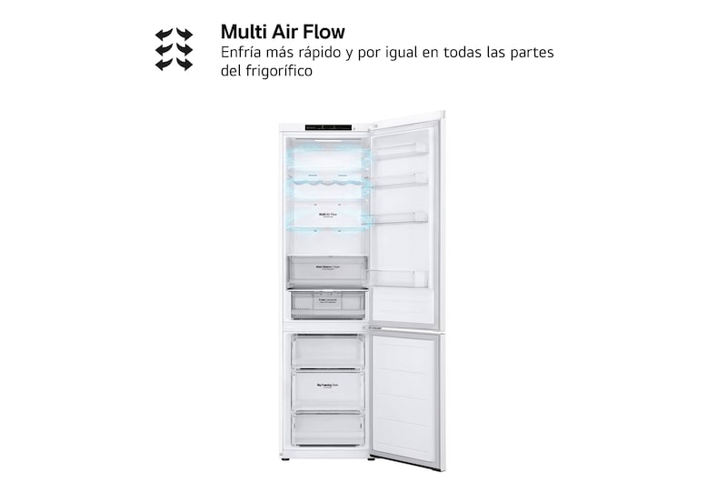 LG Outlet Frigorífico Combi Door Cooling+, 2,03m, Clasificación C, capacidad de 419l, blanco. Serie 300, GBV3200CSW.OUTLET